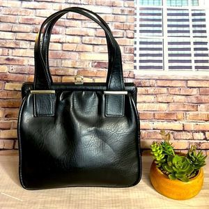 Vintage RARE GRANDMA Black Genuine Leather Boscha Modell Purse Shoulder Bag Mini